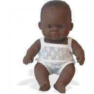 Miniland - Papusa Baby african fata 21cm
