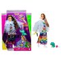 Mattel - Papusa Barbie , Extra style,  Cu rochie curcubeu, Multicolor - 8