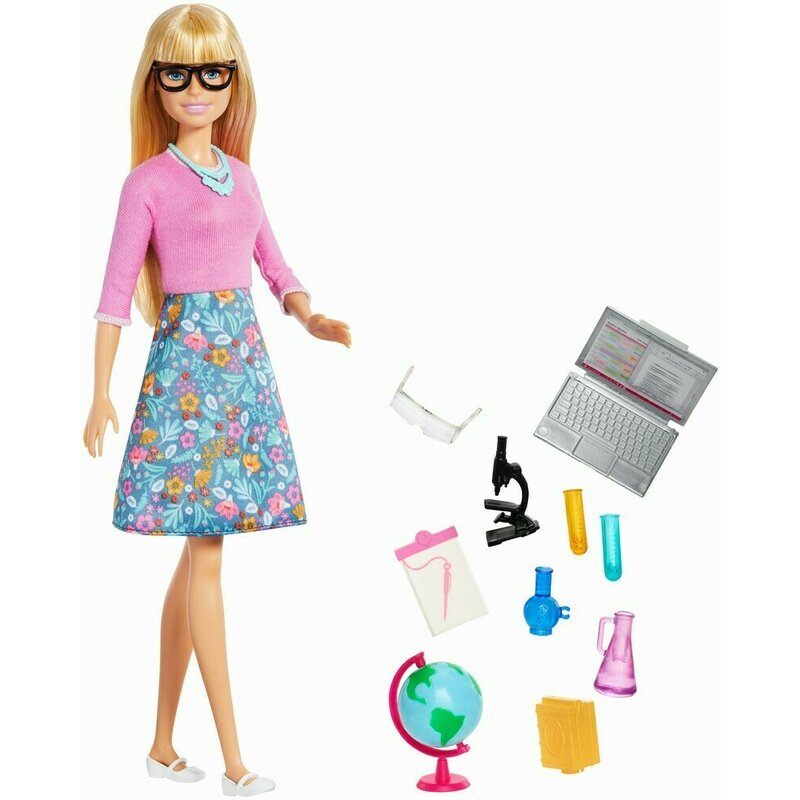 Mattel - Papusa Barbie Profesoara , Cu accesorii, Multicolor