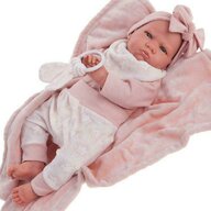 Antonio Juan - Papusa bebe realist Mi primer Reborn Berta Estrellas cu paturica  roz