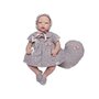 Guca - Papusa bebe realist Reborn Laia  cu pernuta maro stelute  46 cm - 1