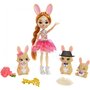 Papusa Enchantimals by Mattel Brystal Bunny Family cu 3 figurine si accesorii - 1