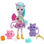 Papusa Enchantimals by Mattel Deanna Dragon Family cu 3 figurine si accesorii - 1