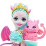 Papusa Enchantimals by Mattel Deanna Dragon Family cu 3 figurine si accesorii - 2