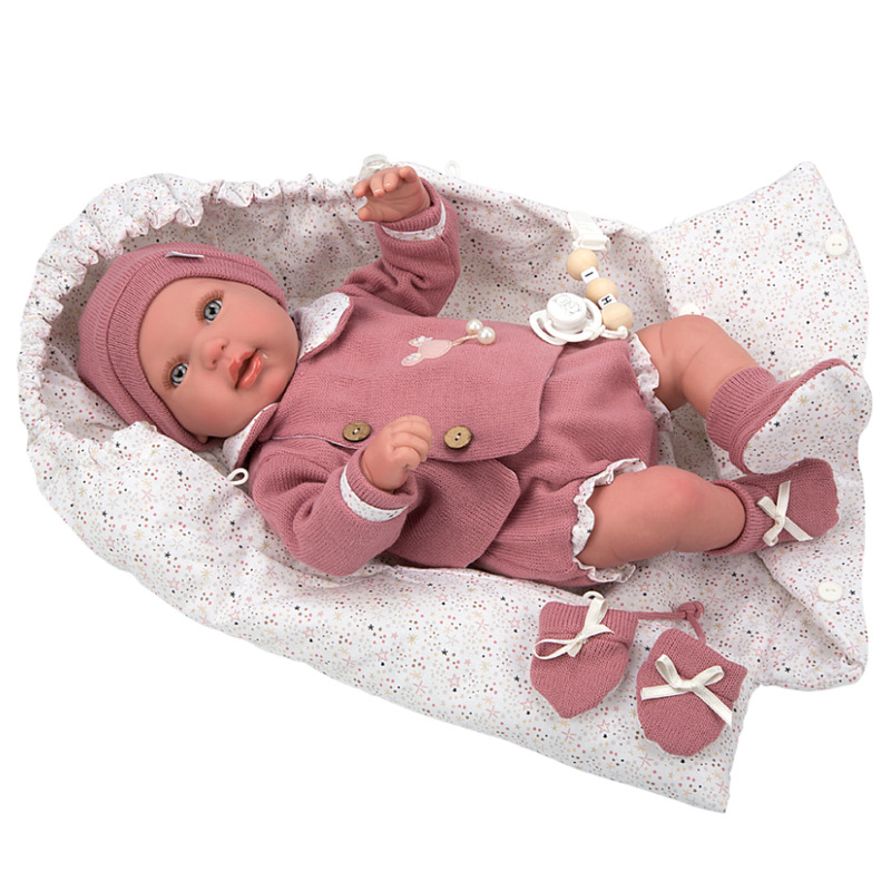 Papusa reborn bebelus realist arias mia 45 cm si sac de dormit