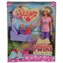 Papusa Simba Steffi Love Sunshine Twins 29 cm violet cu carucior si accesorii - 2