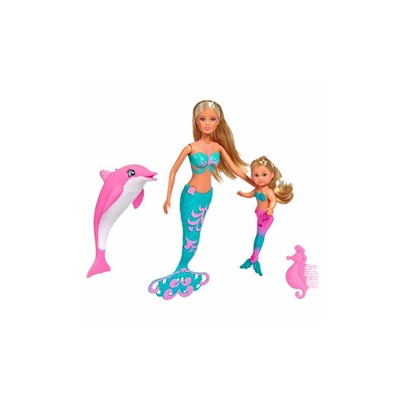 Simba - papusa steffi love , cu evi, cu delfin, multicolor