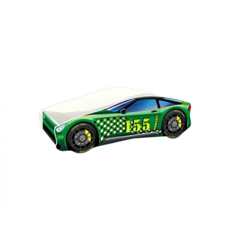 MyKids - Pat tineret Race Car 04 Green , 140x70 cm