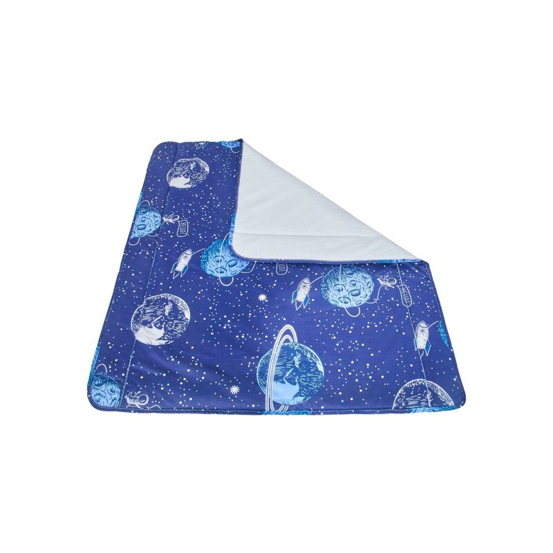 Somnart - Patura impermeabila bebe, bumbac frotir, , 100x110 cm, Comete Cosmos
