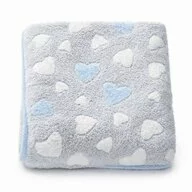 Paturica bebe, New Baby, 80x90 cm, Pufoasa, Blue Heart