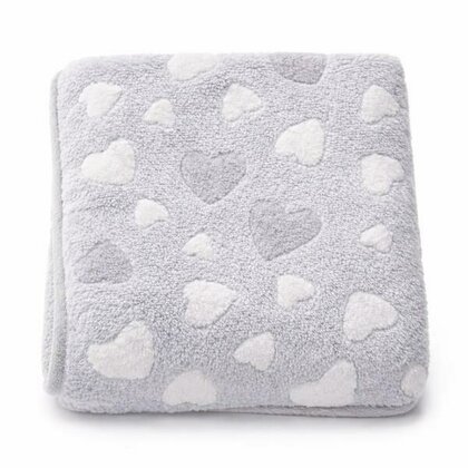 Paturica bebe, New Baby, 80x90 cm, Pufoasa, Grey Heart