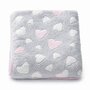 Paturica bebe, New Baby, 80x90 cm, Pufoasa, Pink Heart