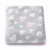 Paturica bebe, New Baby, 80x90 cm, Pufoasa, Pink Heart