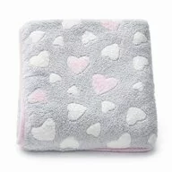 Paturica bebe, New Baby, 80x90 cm, Pufoasa, Pink Heart