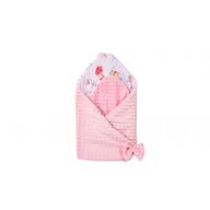 Confort family - Paturica de infasat Flori de bumbac si minky roz 80x80 cm