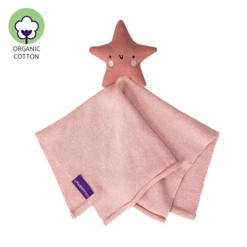 Paturica din bumbac organic cu jucarie star clevamama 3494