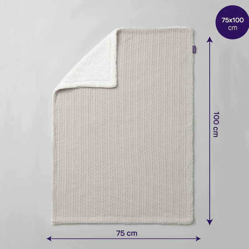 Paturica lux sherpa pentru bebelusi 75 x 100 cm grey clevamama 3484