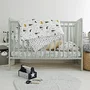 Patut din lemn pentru bebe, inaltime saltea reglabila, Star Baby Gri 120x60 cm - 6