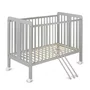 Patut din lemn pentru bebe, inaltime saltea reglabila, Star Baby Gri 120x60 cm - 8