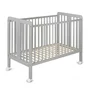 Patut din lemn pentru bebe, inaltime saltea reglabila, Star Baby Gri 120x60 cm - 9