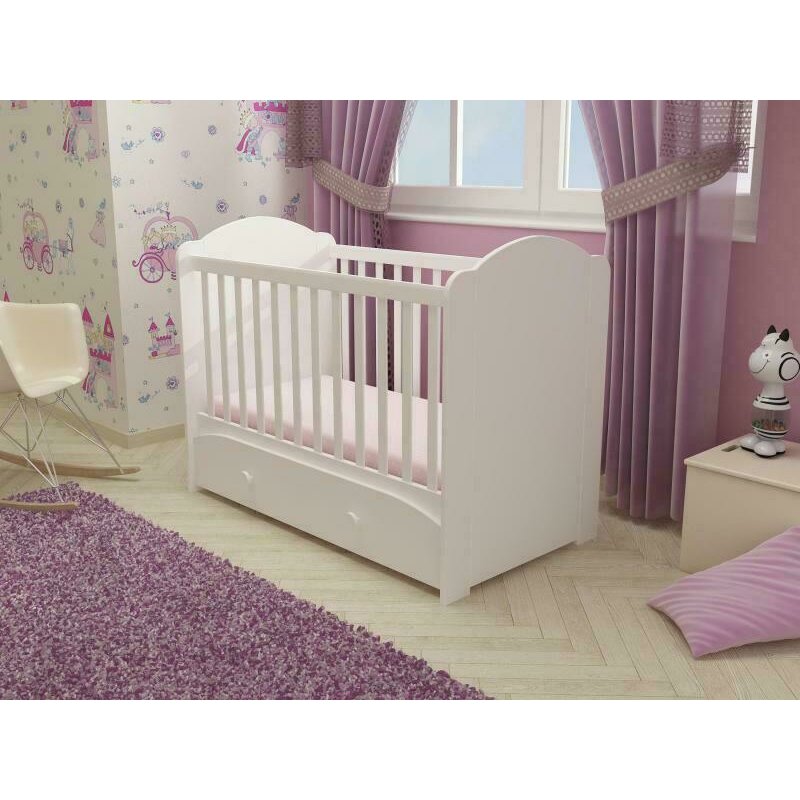 Patut cu sertar MyKids MIKI Alb-Alb D101