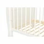 Patut din lemn bebe, 120x60 cm, Cu sertar, Cu sina speciala pentru dentitie, Multifunctional, EN716-1, EN716-2, Alb, Qmini, Julia + Saltea 10 cm - 12