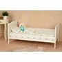 Patut din lemn bebe, 120x60 cm, Cu sina speciala pentru dentitie, Multifunctional, EN716-1, EN716-2, Alb, Qmini, Julia + Saltea 10 cm - 7