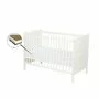 Patut din lemn bebe, 120x60 cm, Cu sina speciala pentru dentitie, Multifunctional, EN716-1, EN716-2, Alb, Qmini, Julia + Saltea 10 cm - 3