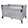 Patut pliant cu etaj suplimentar, Cu laterala reglabila, Co-sleeping, Cu 2 roti, 120x60 cm, Conform cu standardul european de securitate EN 1130:2019, FreeON, Grey - 1