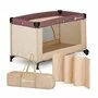 Patut pliant, Petite&Mars, Nyja, 120 x 60 cm, Cu roti, Functie de tarc, Pliere compacta, Include geanta de transport, Intrare laterala cu fermoar, Pereti din plasa, Pana la 15 kg, 0-30 luni, Maro - 1