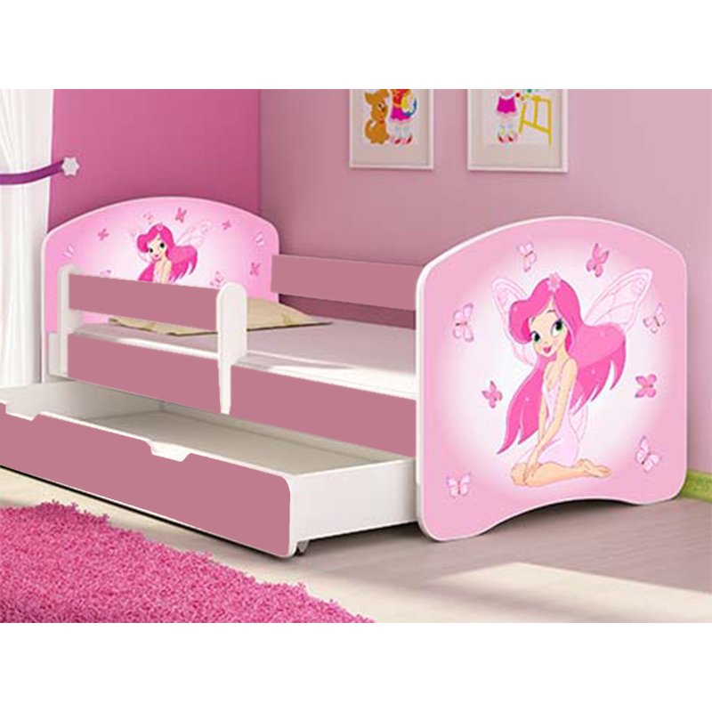 MyKids - Patut tineret Fairy cu sertar si saltea 140x70