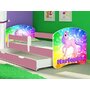 Patut Tineret MyKids Rainbow Unicorn cu Sertar si Saltea 140x70 - 2