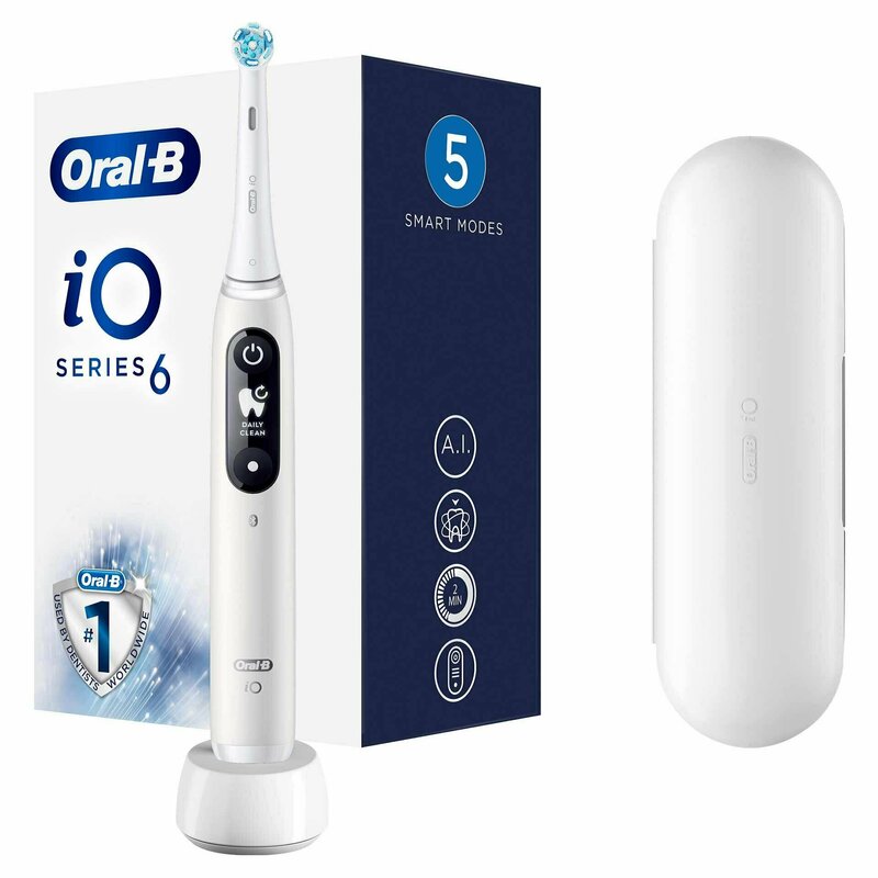 Oral-b - periuta de dinti electrica io6 + 1 capat + trusa de calatorie alb