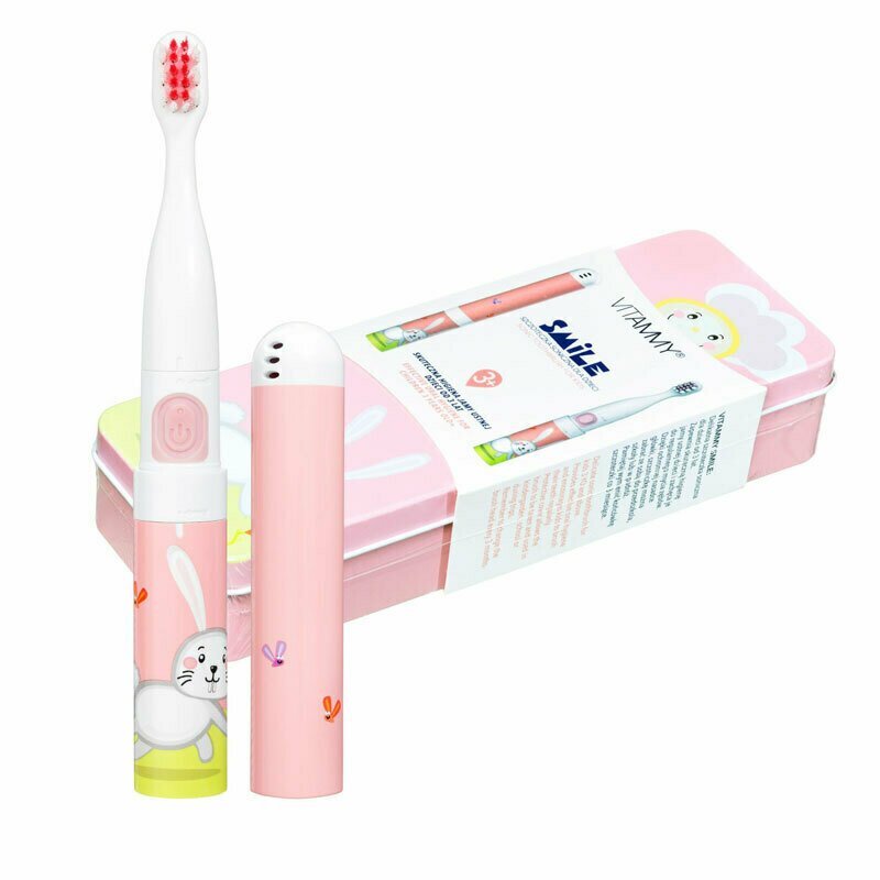 Vitammy - periuta de dinti electrica smile, pentru copii 3 +, cutie travel, animatie iepuras