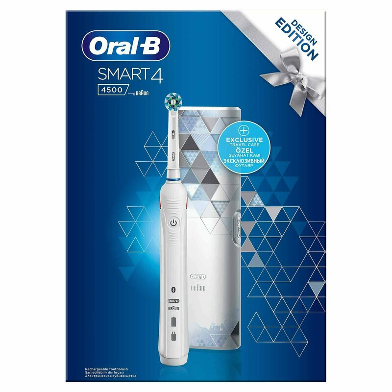 Oral-b - periuta electrica oral b smart 4 4500 cross action design edition + travel case