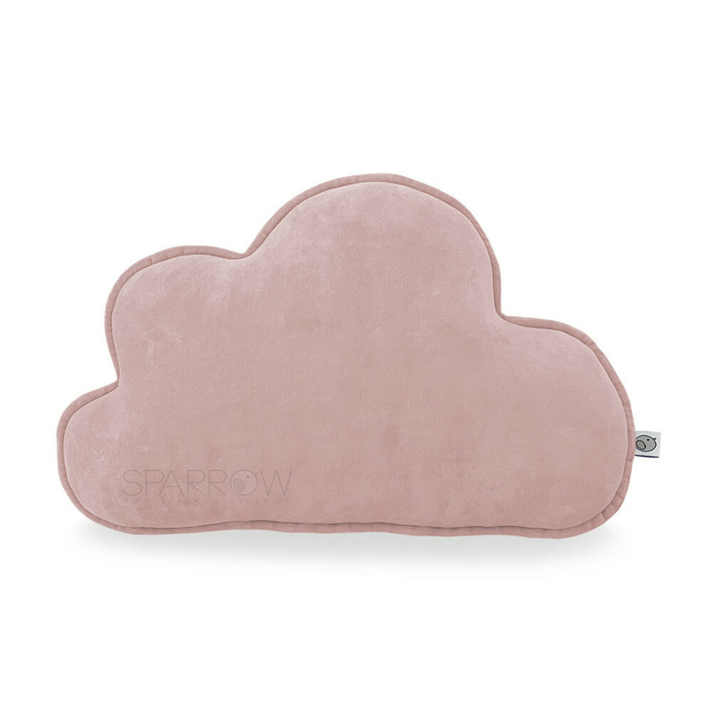 Perna decorativa din bumbac velur, moale, sub forma de nor, 40 x 30, sparrow, cloud, pink powder