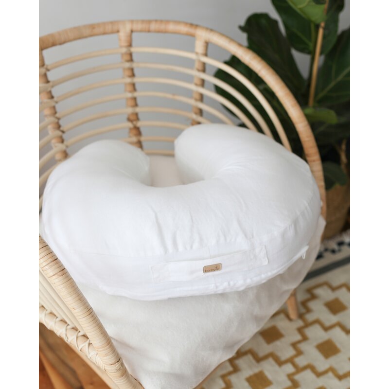 Babyly - perna pentru gravide si alaptare, 100% in si umplutura ferma, antialergica, big cu maner, alb,