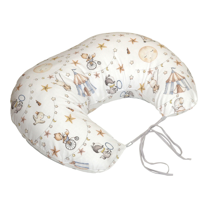 Perna pentru gravide si alaptare, husa detasabila din bumbac 100% si umplutura antialergica babysoft , circ blue, amy