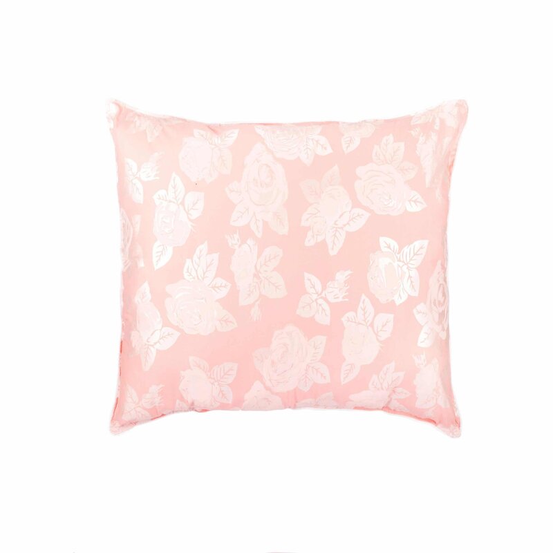 Somnart - Perna , 40x40 cm, umplutura pene 90%, puf 10%, bumbac 100%, model floral roz