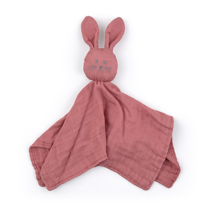 Petite&mars - jucarie interactiva, iepurasul hugo, din muselina de bambus, cu sunet, conform standardului de securitate oeko-tex 100,34 x 30 cm, 0 luni+, roz