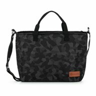 Petite&Mars - Geanta pentru mamici, Impermeabila, Cu 4 compartimente, 45 x 30 x 12 cm, Negru/Gri