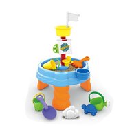 Petite&Mars - Masuta de activitati pentru apa si nisip Sandy Joe, Cu accesorii, 8 jucarii, Multicolor