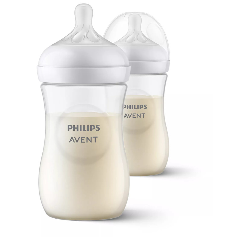 Philips avent - biberon anticolici, natural response, 260 ml, 1 luni+, 2 bucati, alb