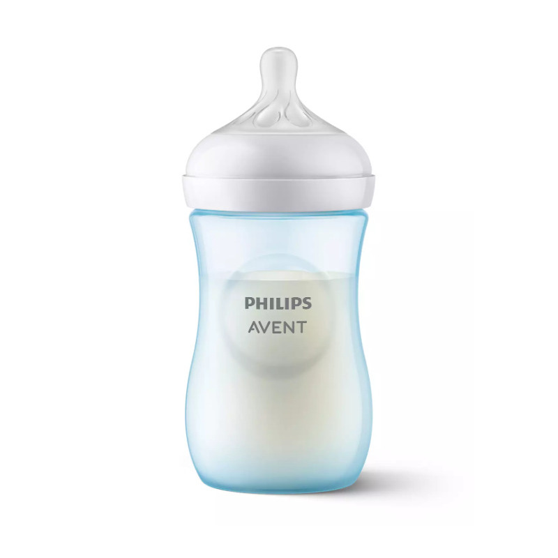 Philips Avent - Biberon Natural Response, 1 luni+, 260 ml, Fara BPA, Anticolici, Albastru