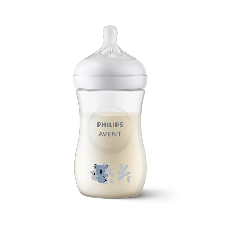 Philips Avent - Biberon Natural Response, 1 luni+, 260 ml, Fara BPA, Anticolici, Koala