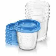 Set 5 recipiente, Philips Avent, Pentru stocare a laptelui matern, 180 ml, Transparent