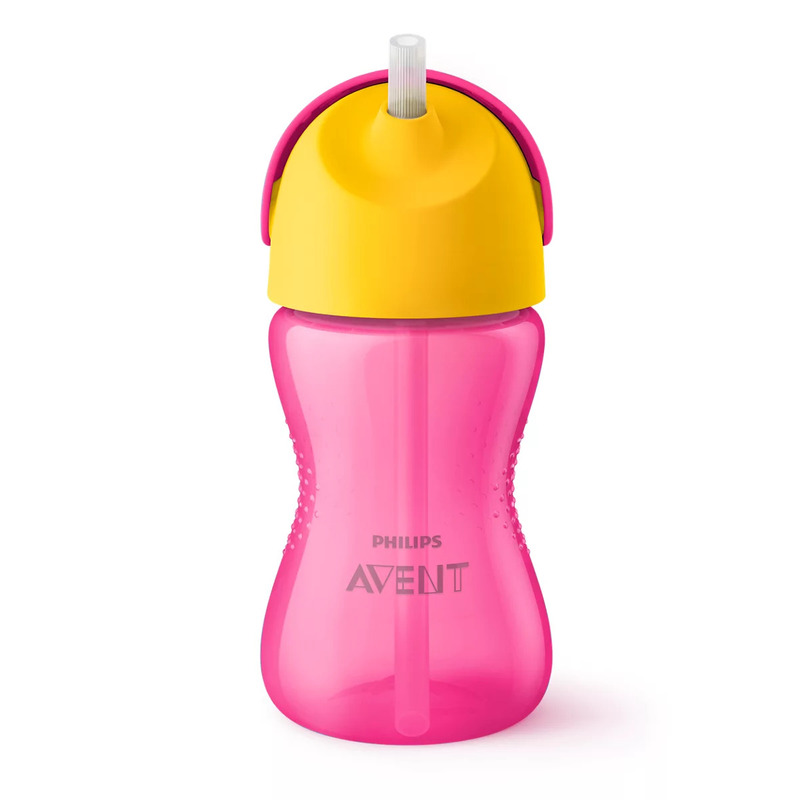 Philips Avent - Canuta cu pai , 300 ml, 12 luni+, Roz