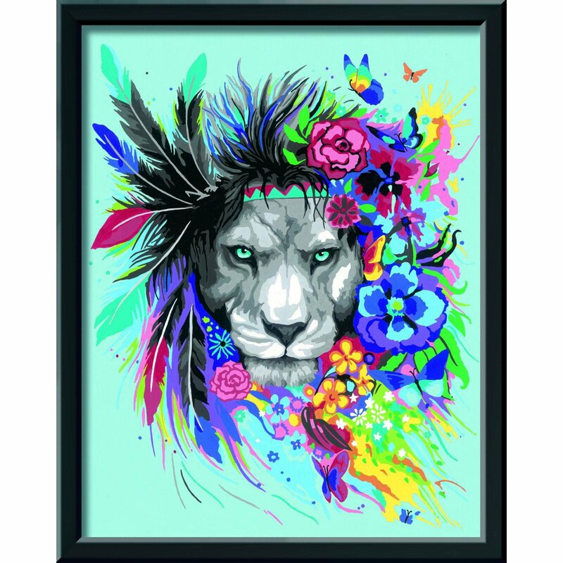 Ravensburger - pictura pe numere - leu colorat