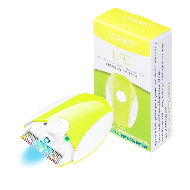 Vitammy - pieptene electric cu led ufo, exterminator de paduchi, galben