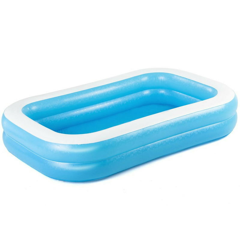 Piscina gonflabila dreptunghiulara, 3 inele, bestway, family, 305 x183 x 56 cm, alb/albastru